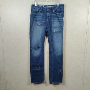 5140 Gypsy Soule distressed studded patchwork jeans 6 / 28